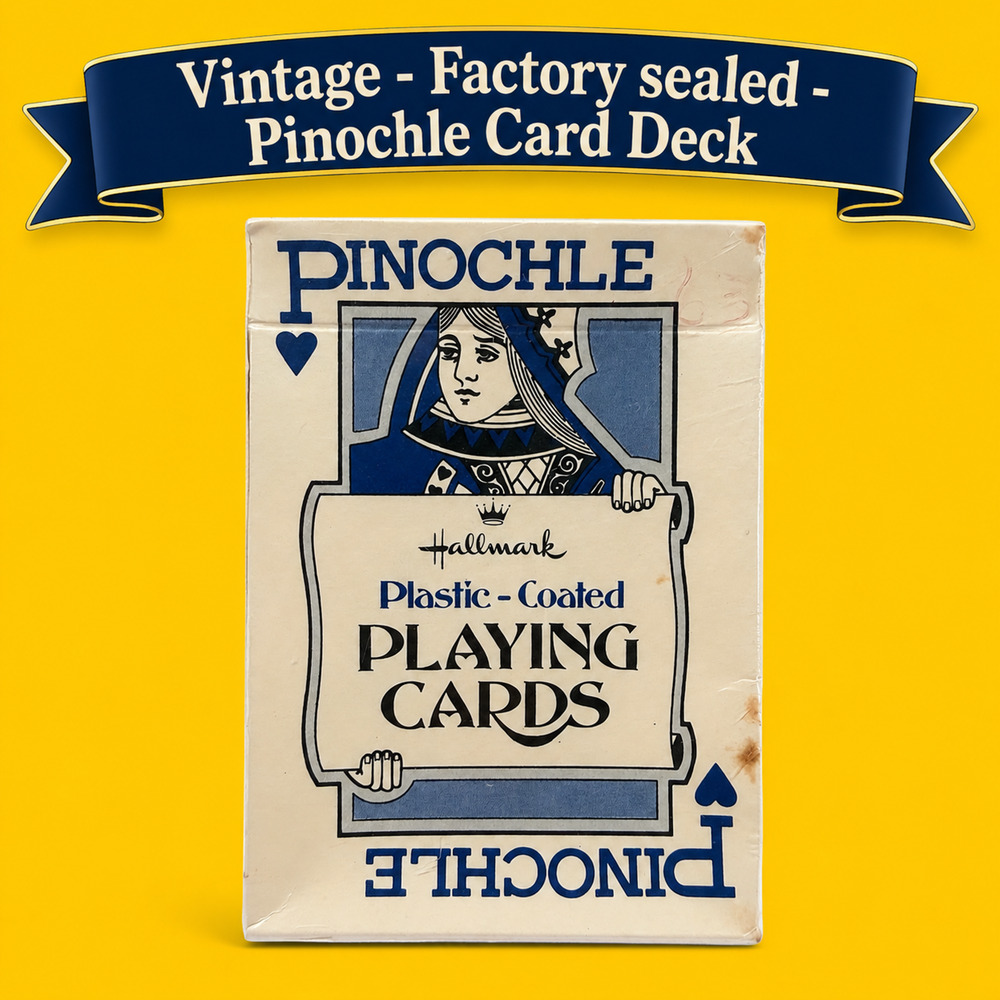 VTG Hallmark Pinochle Playing Cards Single Deck Plastic Coated Factory Sealed